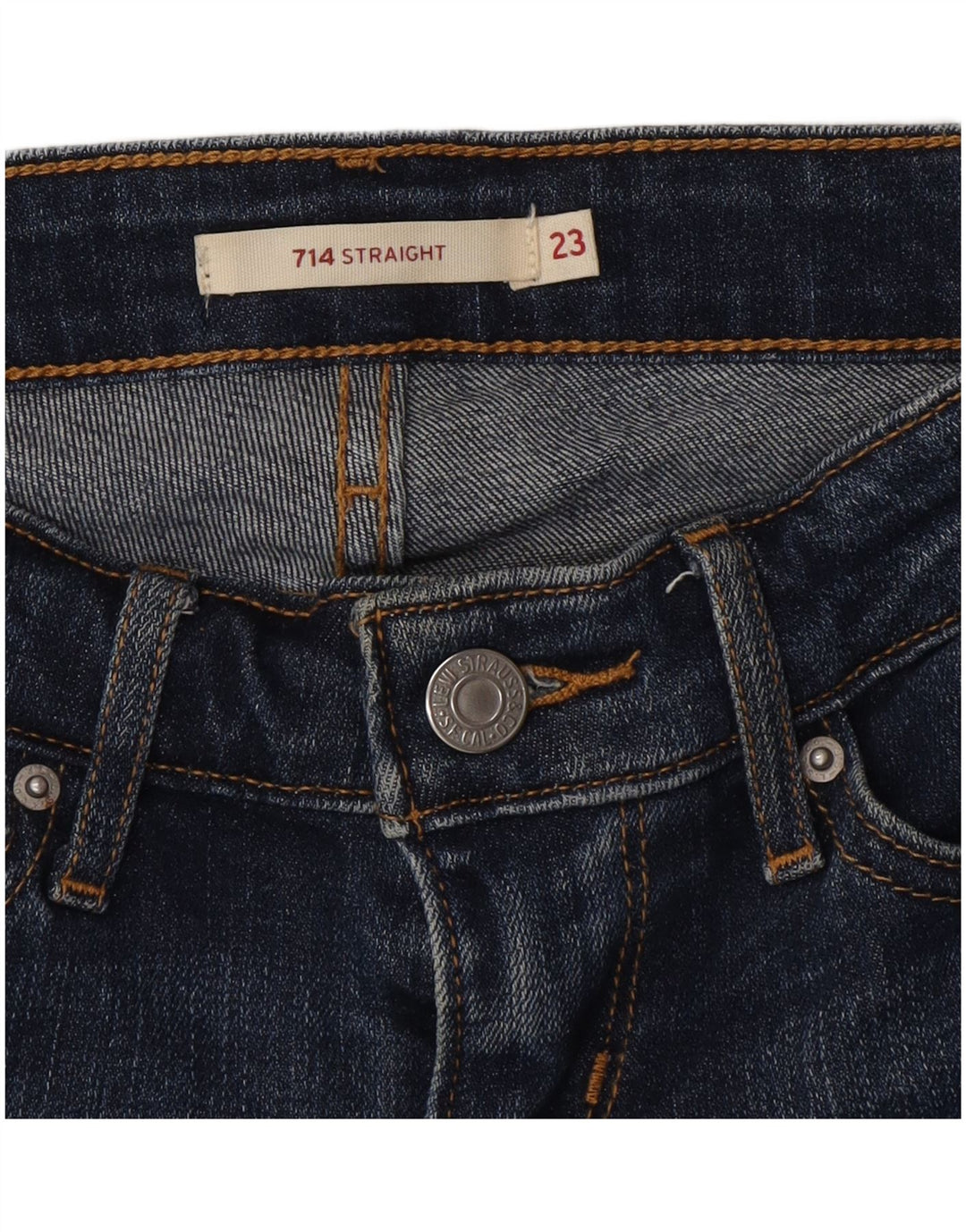 Женские прямые джинсы Levi's 714 W23 L33 синие, хлопок