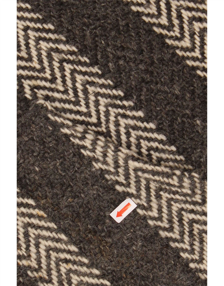 Мужской свитер с воротником поло VINTAGE XL, серый с шевроном ацтеков