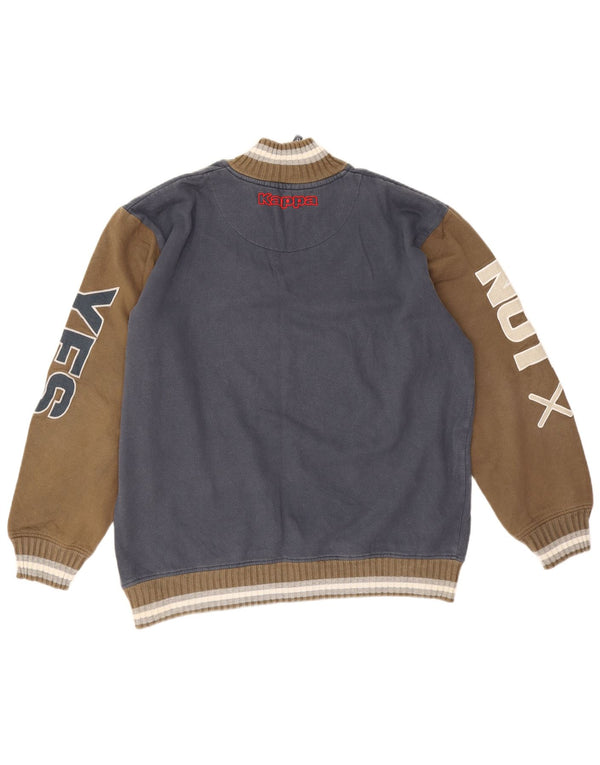 Мужской свитшот Kappa на молнии с рисунком, 2XL, темно-синий, с цветными блоками