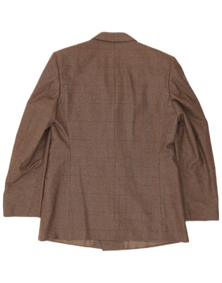 Corneliani Мужской двубортный пиджак IT 50 в большую коричневую клетку