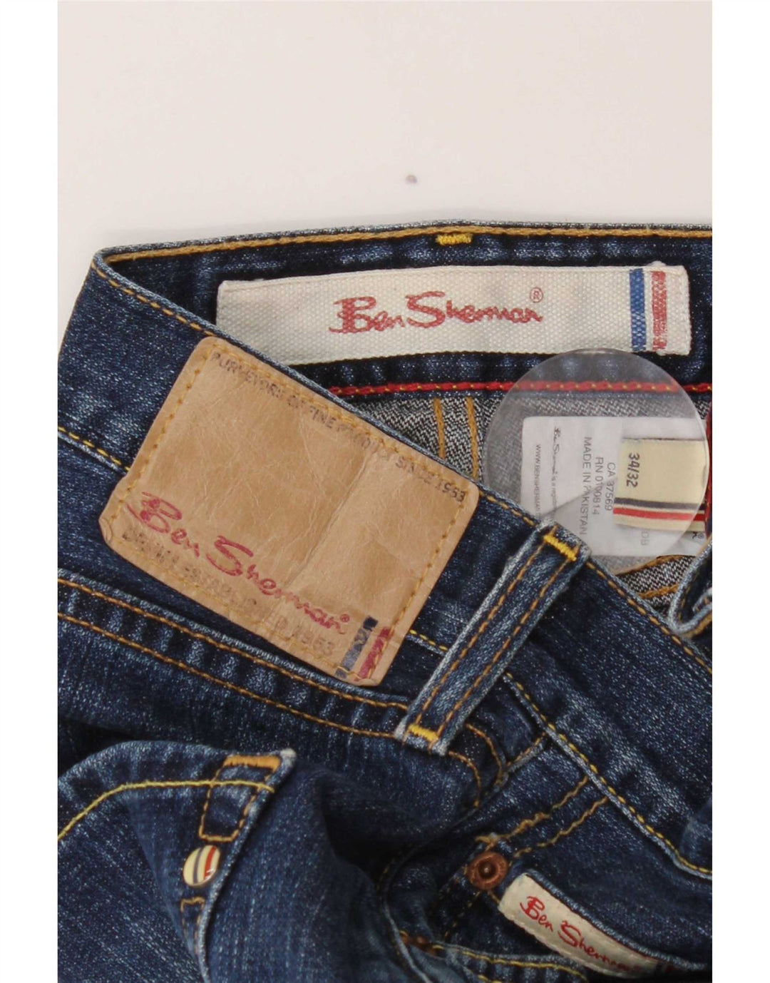 Мужские прямые джинсы Ben Sherman W34 L32, синий хлопок