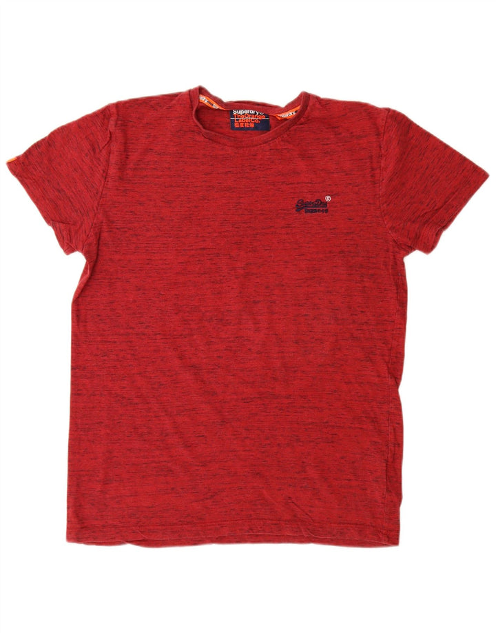 Мужская футболка Superdry Top из хлопка среднего красного цвета с крапинками