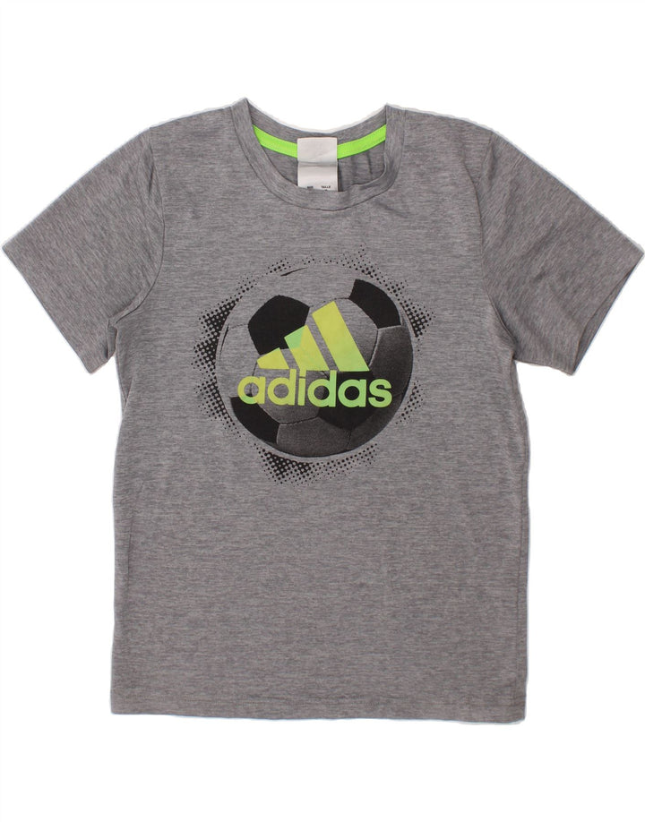 ADIDAS Boys Graphic T-Shirt Top 6-7 Years Grey Polyester Vintage Adidas and Second-Hand Adidas from Messina Hembry 