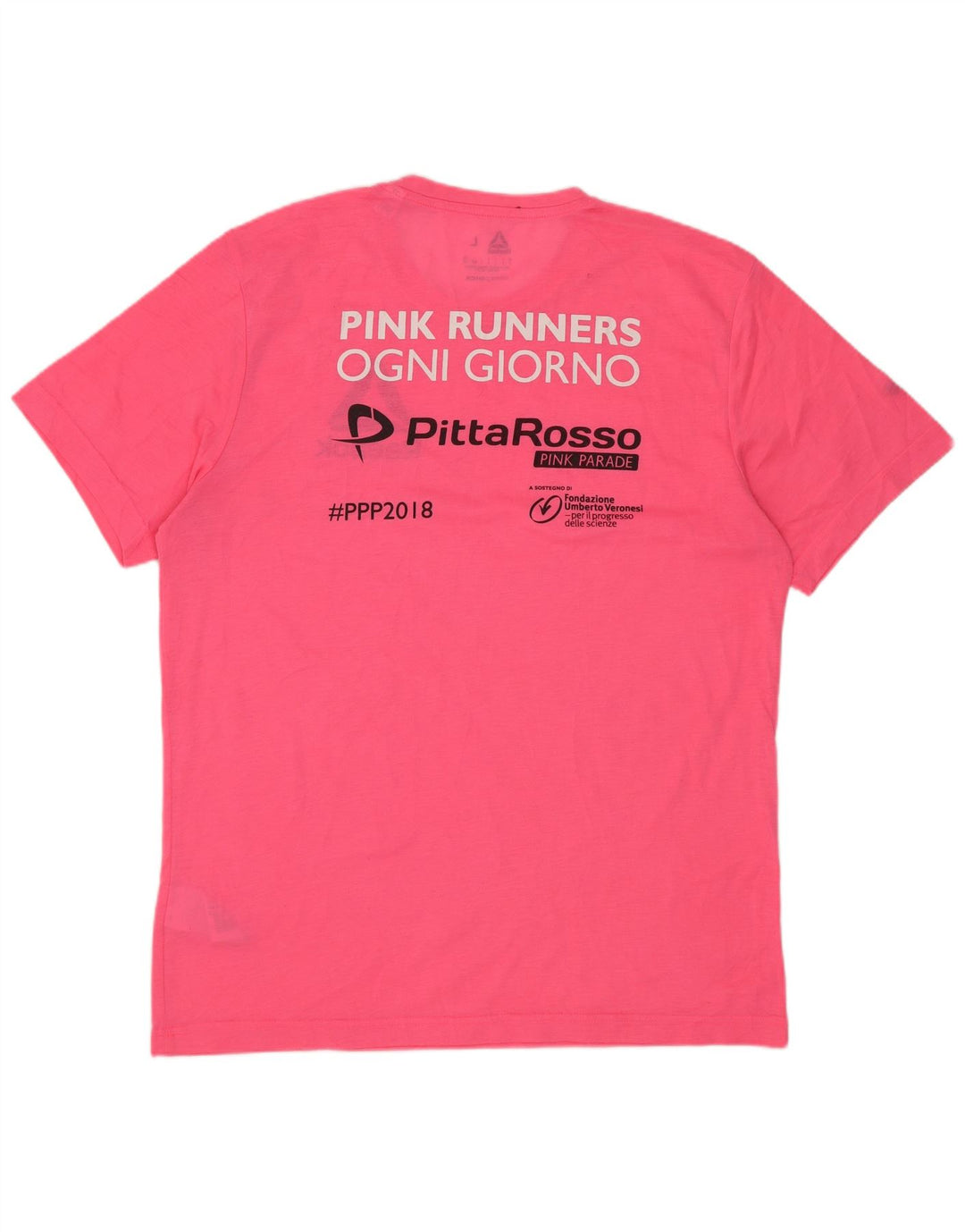 Мужская футболка Reebok с рисунком, большой розовый полиэстер