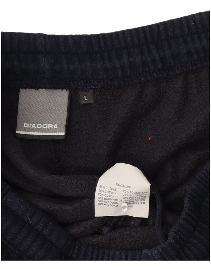 Мужские спортивные брюки Diadora, большие темно-синие хлопковые брюки