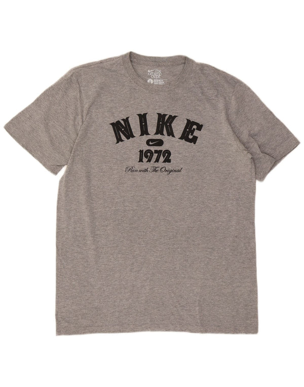 Мужская футболка с графическим рисунком стандартного кроя Nike, большая серая в крапинку
