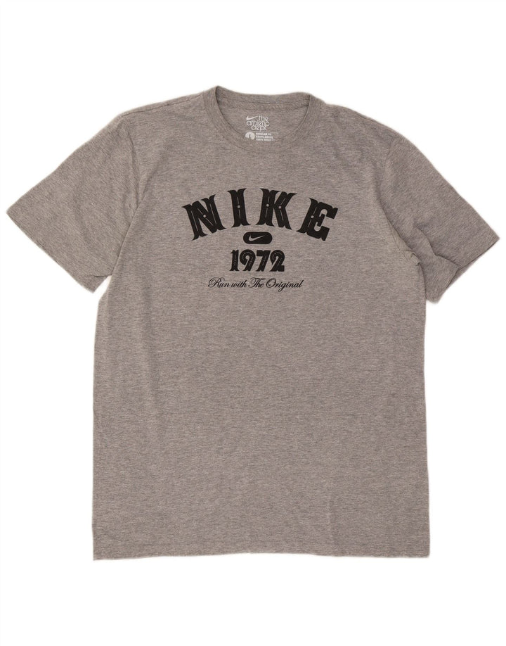 Мужская футболка с графическим рисунком стандартного кроя Nike, большая серая в крапинку