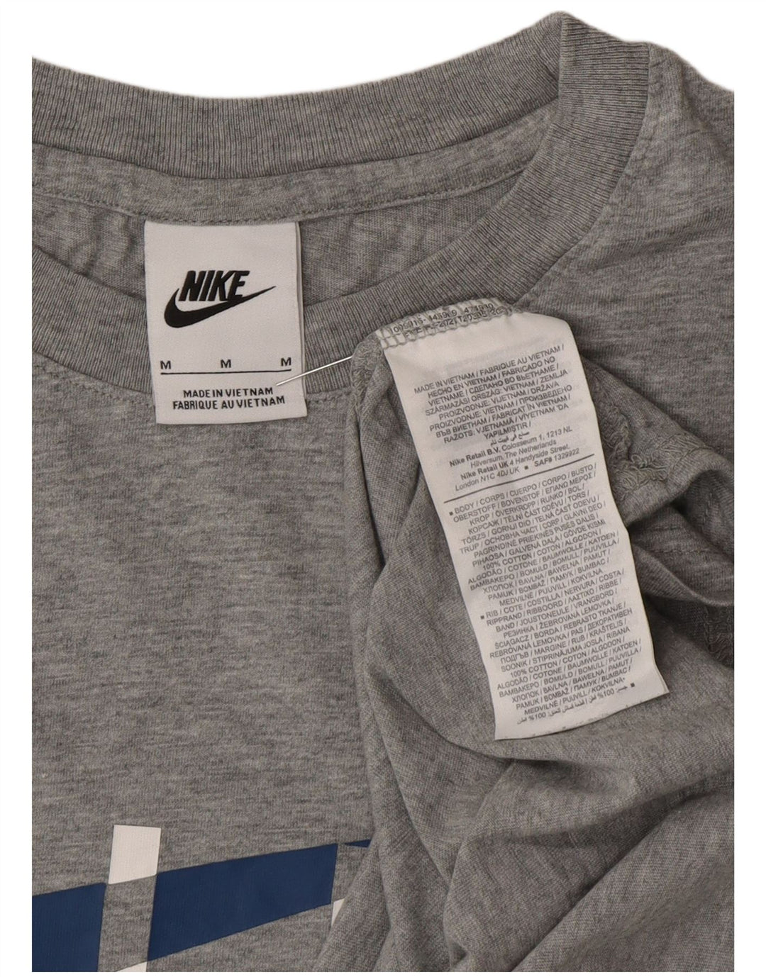 Мужская футболка с рисунком Nike, хлопковый топ среднего серого цвета