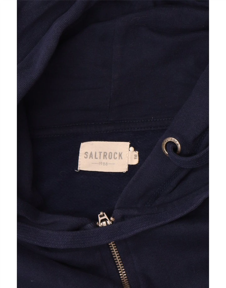 SALTROCK Женский свитер с капюшоном и молнией большого размера с графическим рисунком UK 16, большой темно-синий