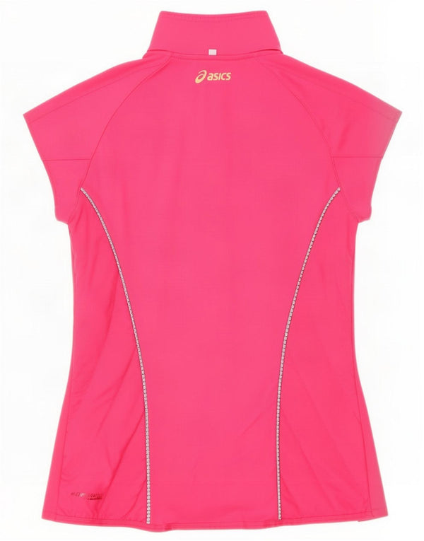 Asics Womens Short Sleeve Padded Gilet UK 6 XS Pink Polyester