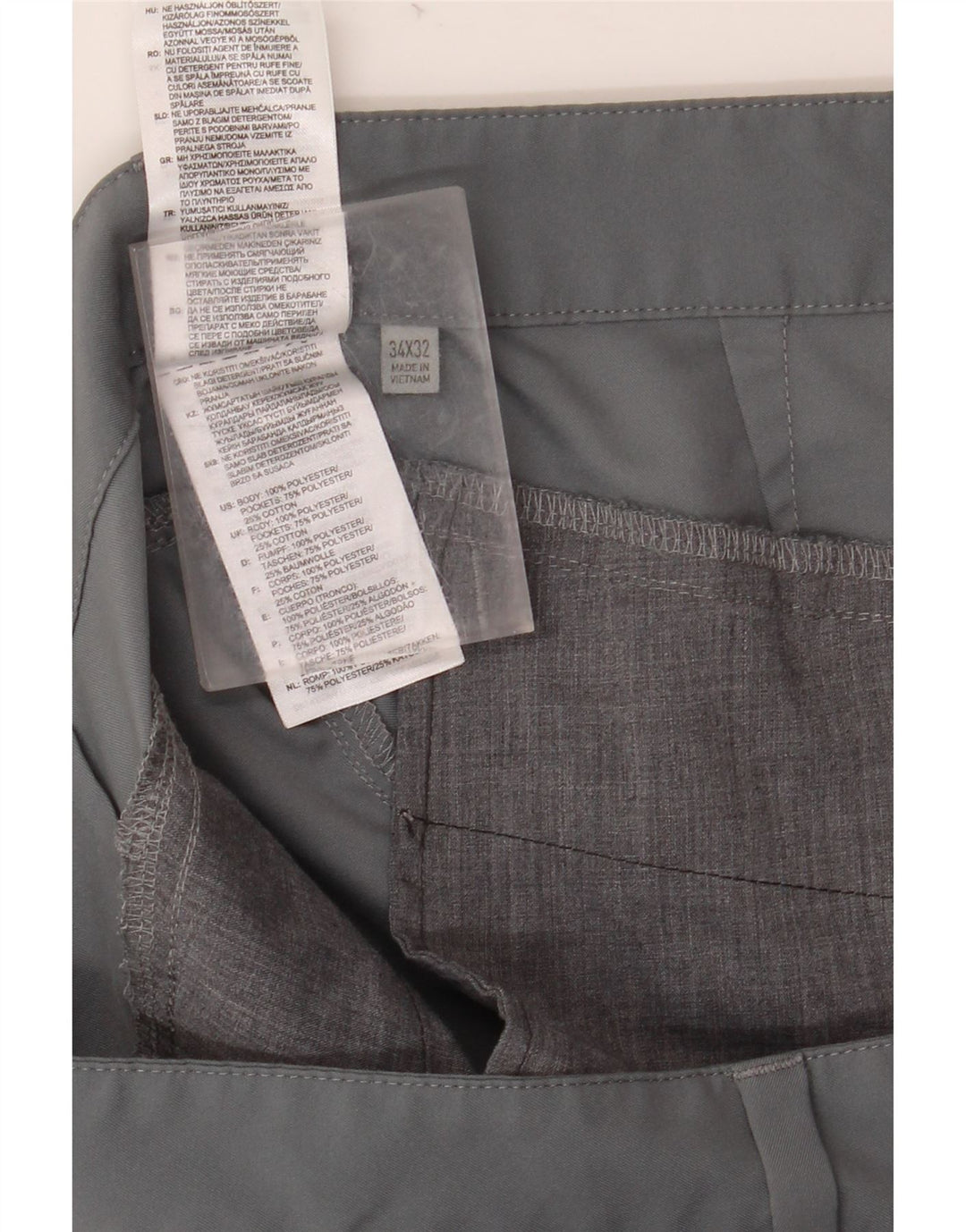 Мужские брюки-чинос ADIDAS W34 L32, серый полиэстер