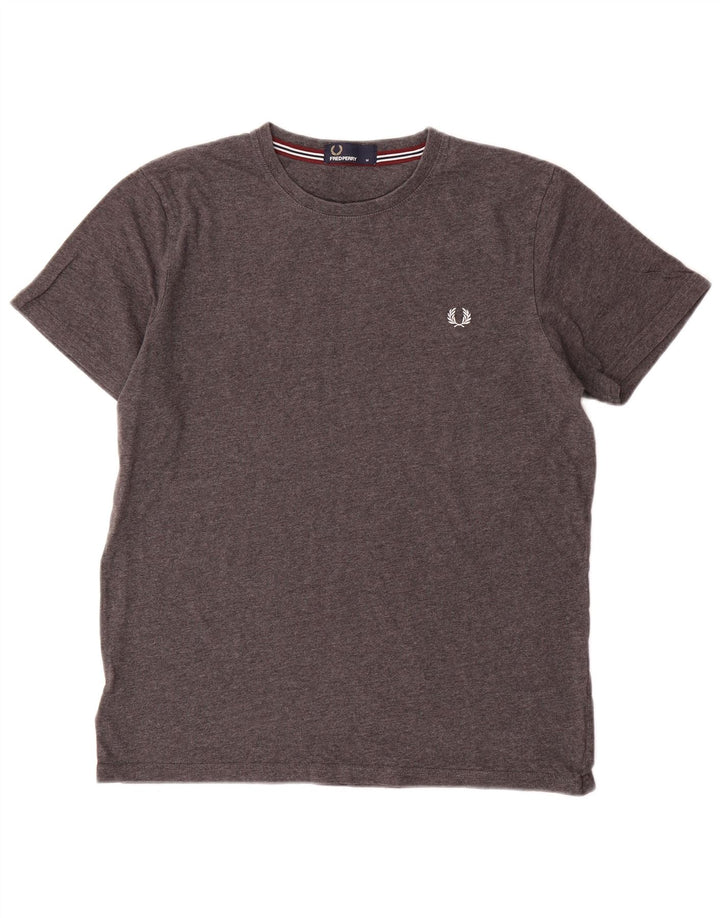 Мужская футболка Fred Perry из хлопка среднего серого цвета с крапинками