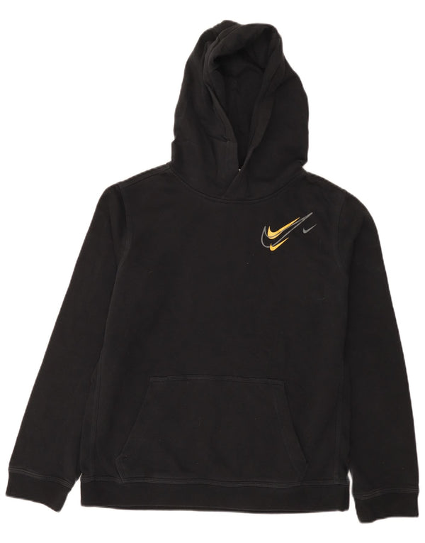 Джемпер с капюшоном Nike для мальчиков с рисунком 13–14 лет, размер XL, черный хлопок