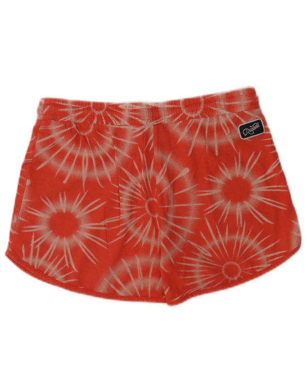 Russell Athletic Womens Graphic Sport Shorts UK 12 Medium Red Tie Dye