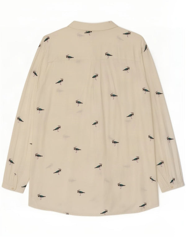 Женская блузка-рубашка оверсайз с абстрактным узором Joules UK 18 XL, белая