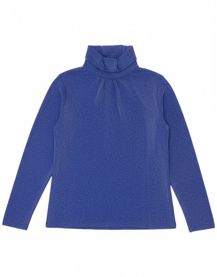 PACO BOUTIQUE Womens Top Long Sleeve UK 10 Small  Blue Nylon