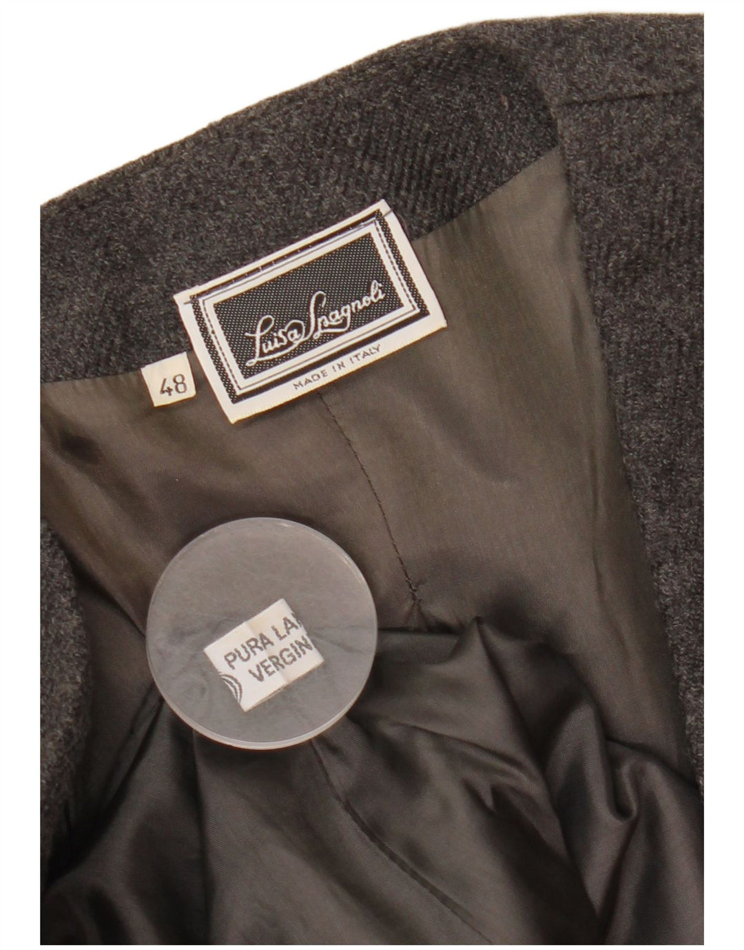 LUISA SPAGNOLI Женский пиджак на 1 пуговице IT 48 XL Серый Шерстяной