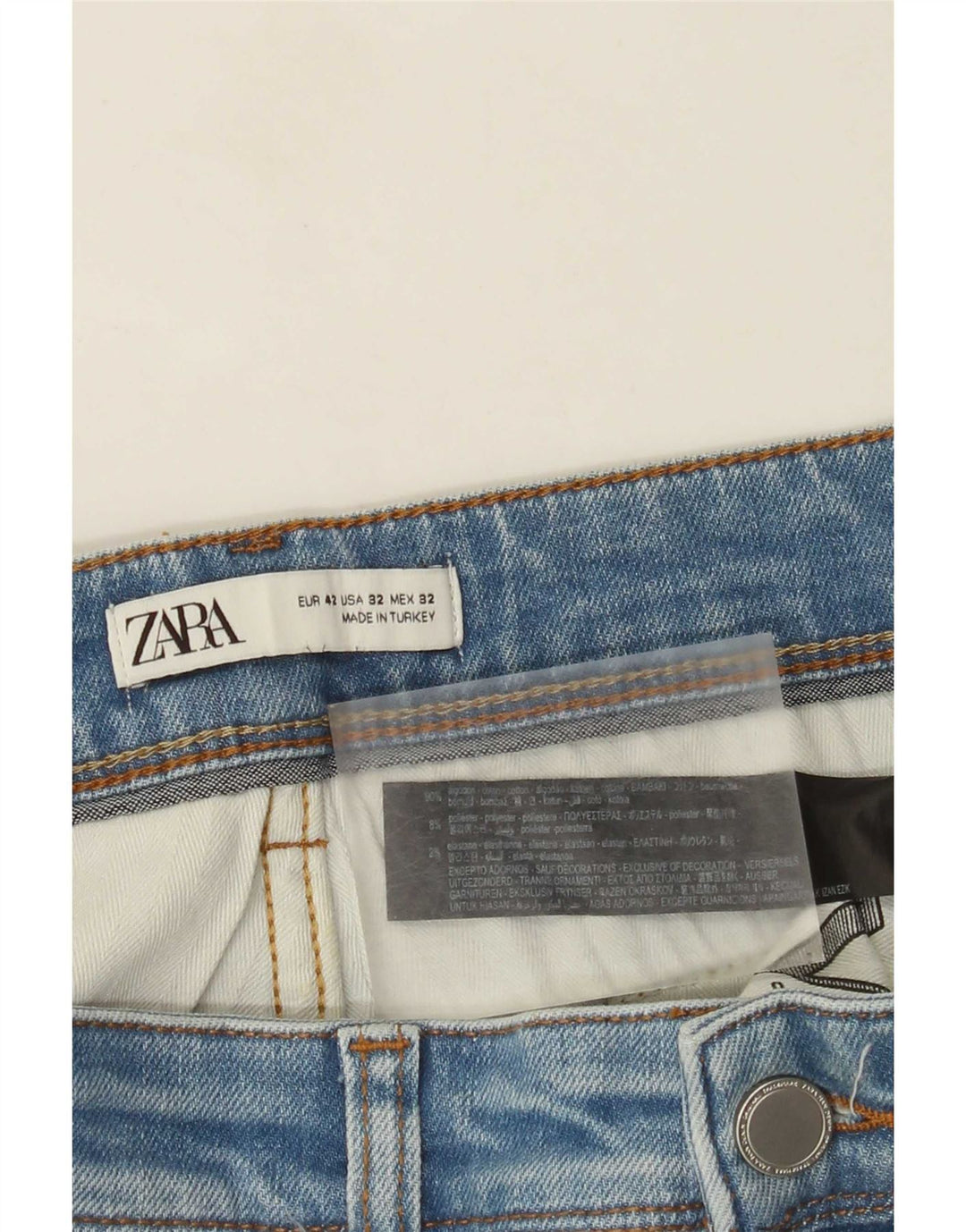 Мужские узкие джинсы Zara EU 42, большие W32 L30, синие, хлопок