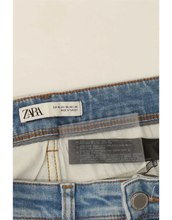 Мужские узкие джинсы Zara EU 42, большие W32 L30, синие, хлопок
