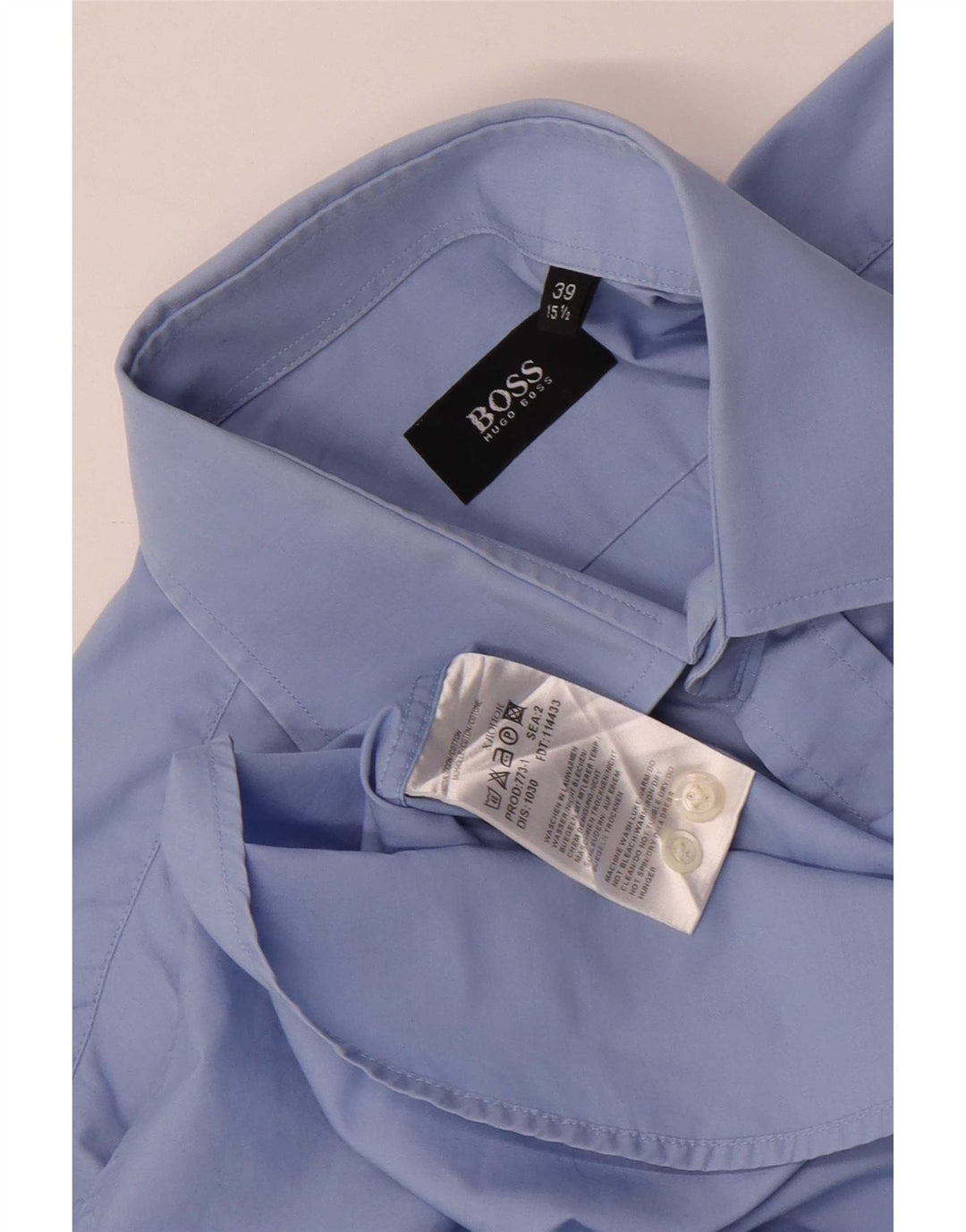 Мужская рубашка Hugo Boss, размер 39 15 1/2, средний синий хлопок