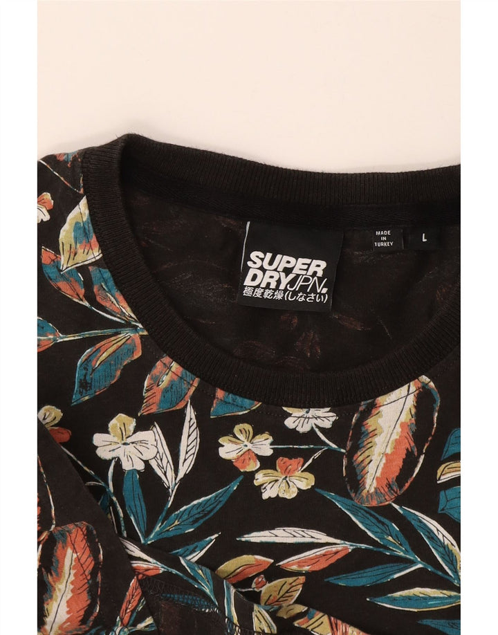 Мужская футболка с рисунком Superdry, большой разноцветный цветочный принт