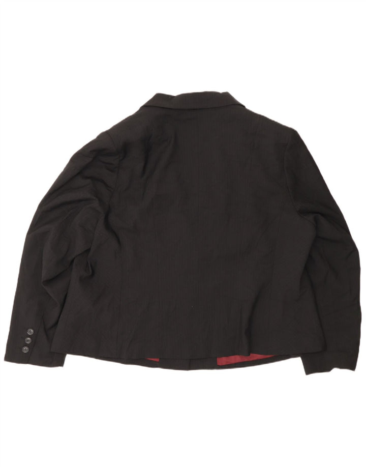 Женский пиджак Marks & Spencer Autograph UK 20 2XL, черный в тонкую полоску