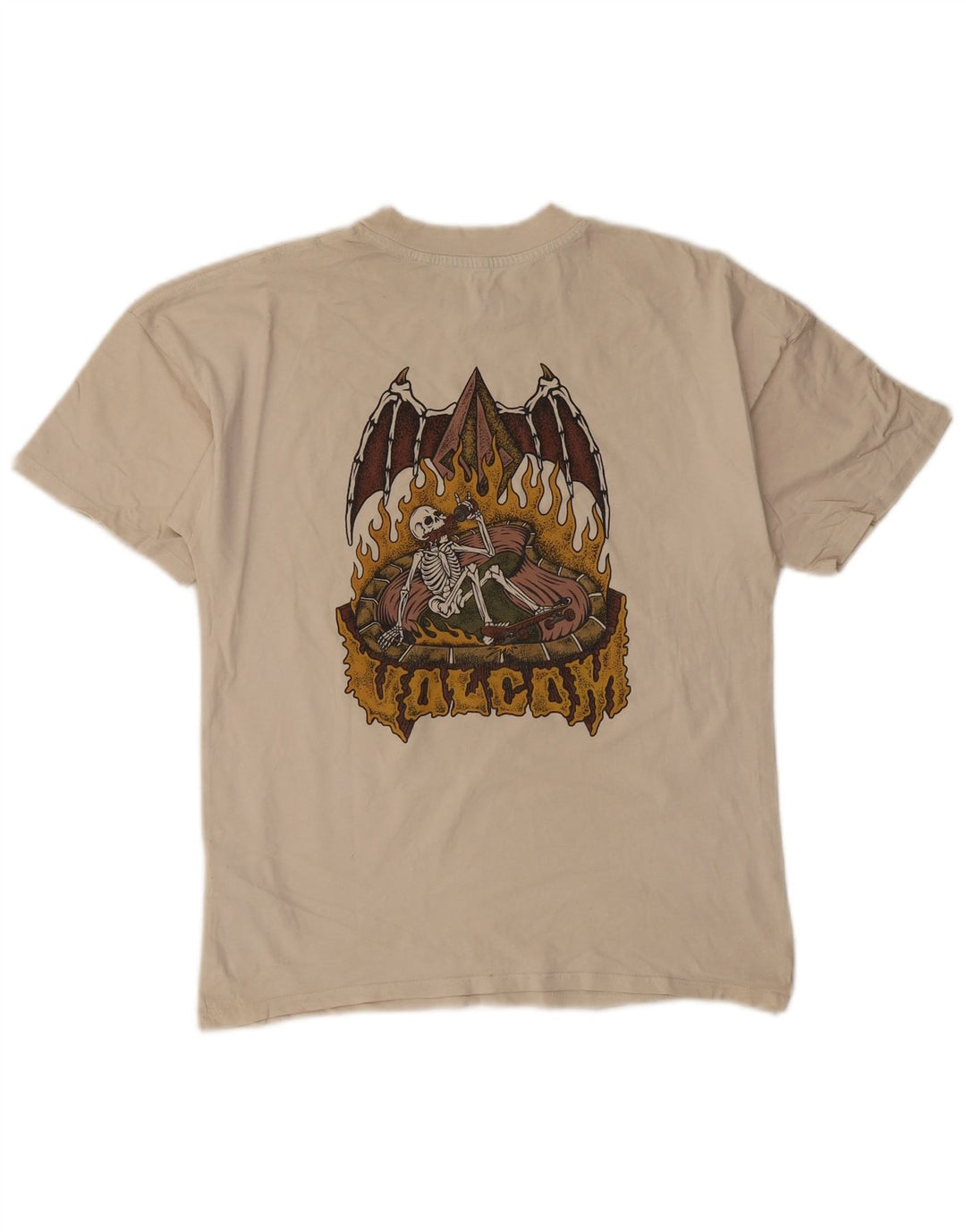 Volcom Мужская футболка с рисунком, маленький бежевый хлопок
