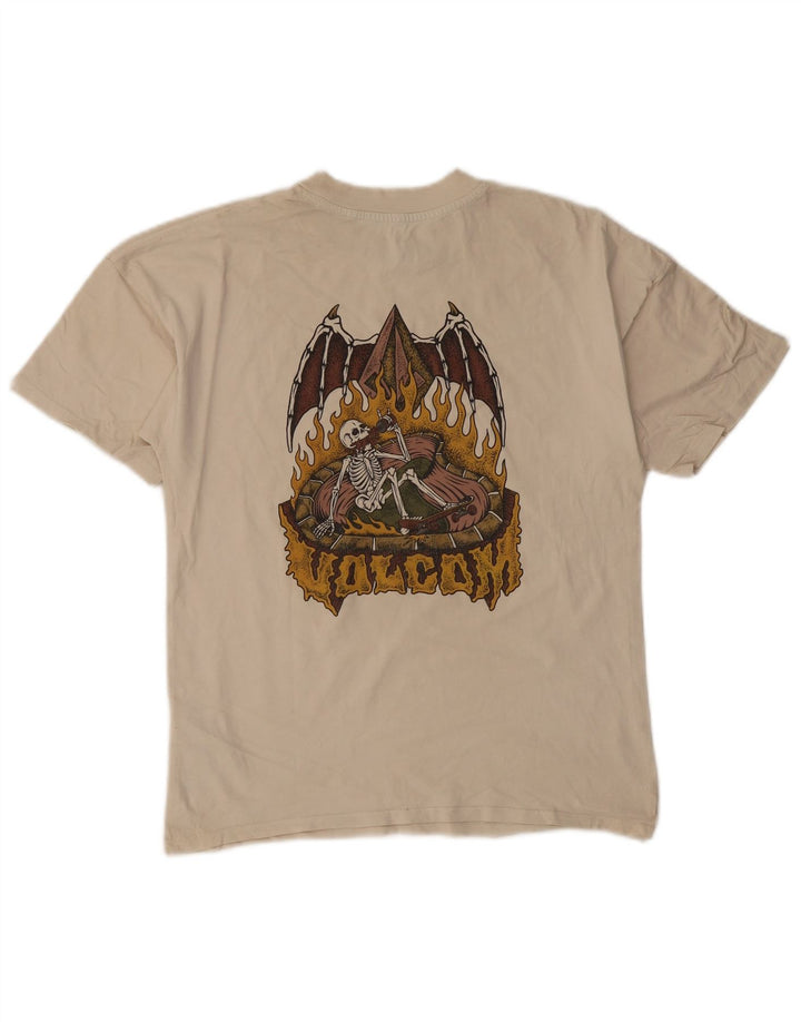 Volcom Мужская футболка с рисунком, маленький бежевый хлопок