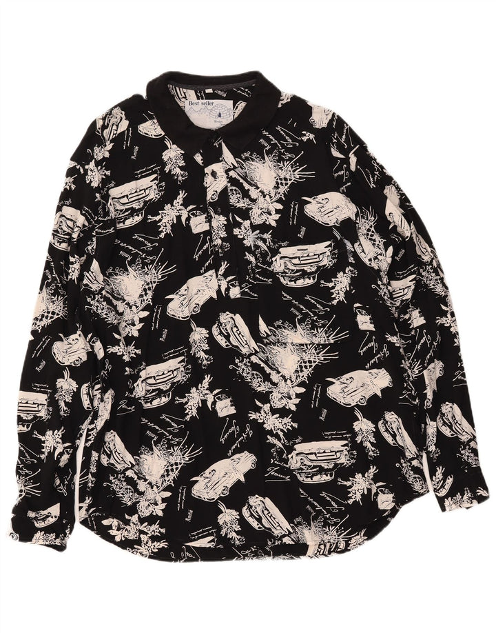 Мужской пуловер с рисунком VINTAGE, средний черный