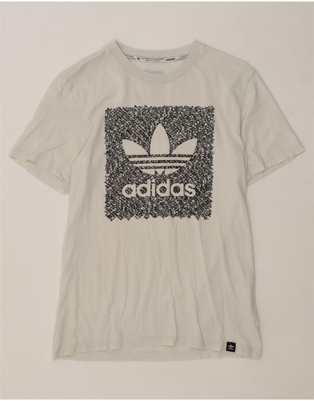 Мужская футболка Adidas с рисунком, маленький белый хлопок