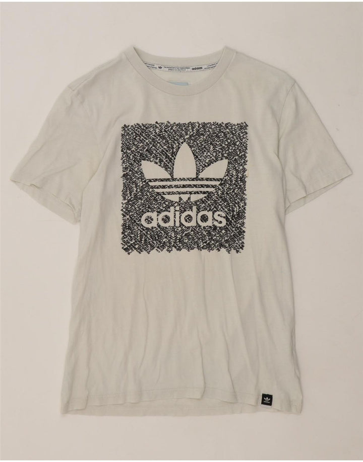 Мужская футболка Adidas с рисунком, маленький белый хлопок