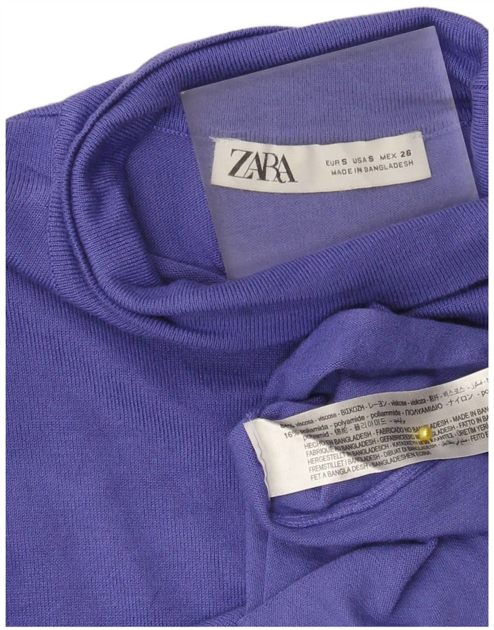 Женский топ Zara с длинным рукавом UK 8, маленький фиолетовый, вискоза