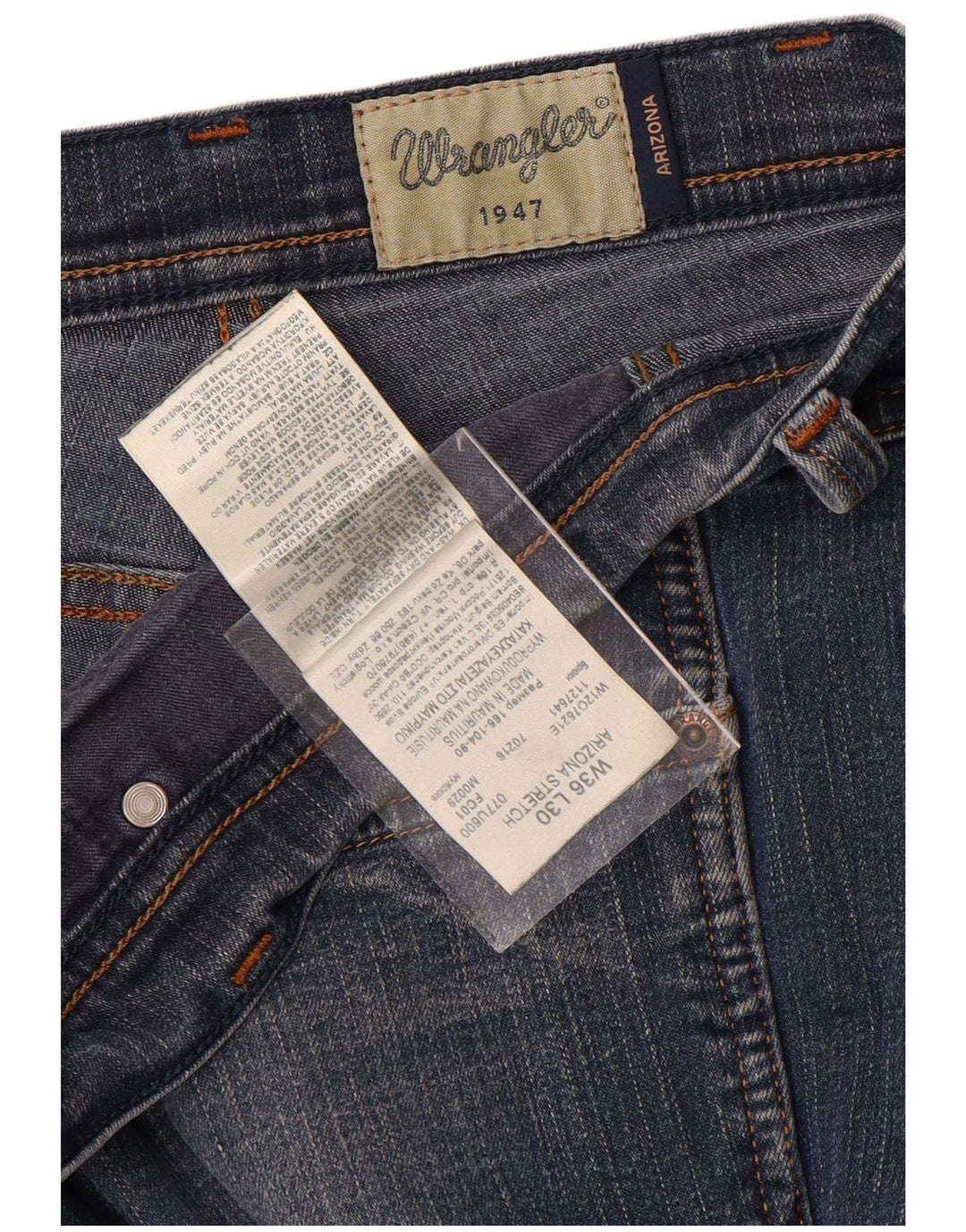 Мужские прямые джинсы WRANGLER Arizona Stretch W36 L30, синий хлопок