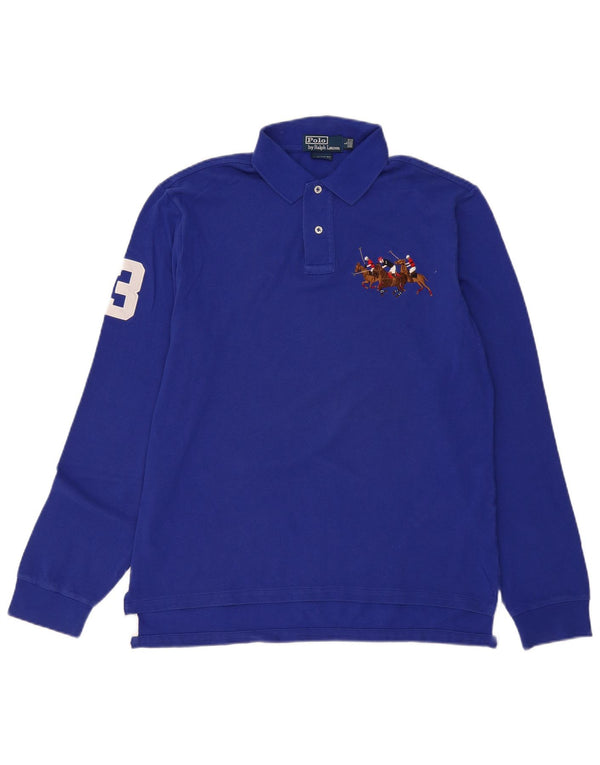 Мужская рубашка на заказ с длинным рукавом Polo Ralph Lauren, большой синий хлопок