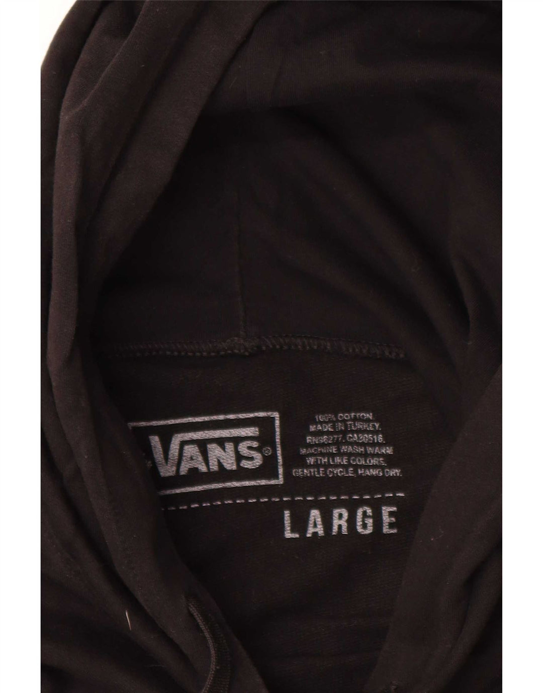 Мужской джемпер с капюшоном с рисунком Vans, большой черный, хлопковый