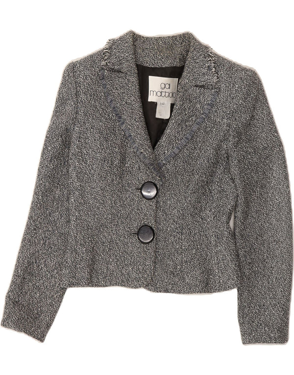GAI MATTIOLO Womens 2 Button Blazer Jacket IT 42 Medium Grey