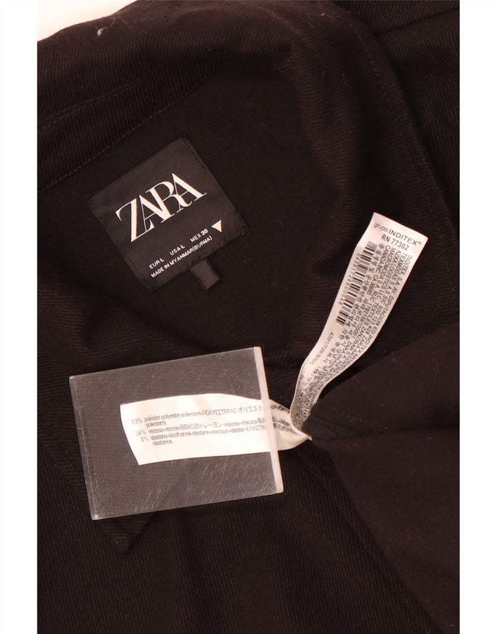 Женский бомбер оверсайз Zara UK 16, большой черный полиэстер