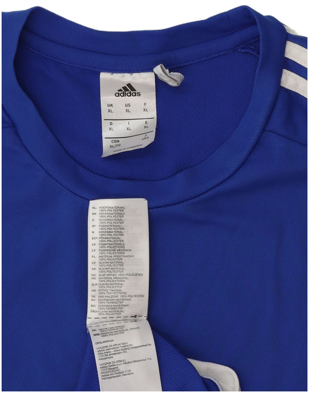 Мужская футболка Adidas Climalite Top XL Синяя с цветными блоками из полиэстера