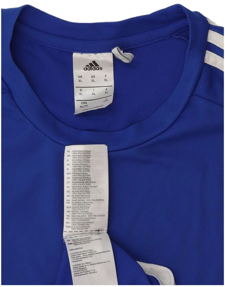 Мужская футболка Adidas Climalite Top XL Синяя с цветными блоками из полиэстера