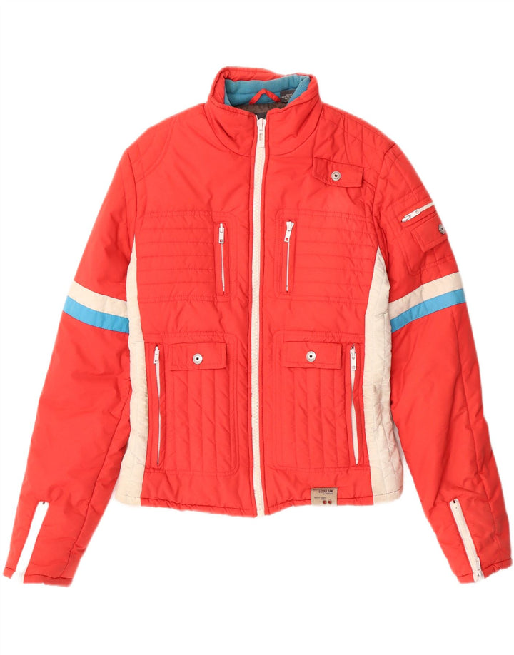 G-STAR Womens Padded Jacket UK 14 Large Red Colourblock Nylon Vintage G-Star and Second-Hand G-Star from Messina Hembry 