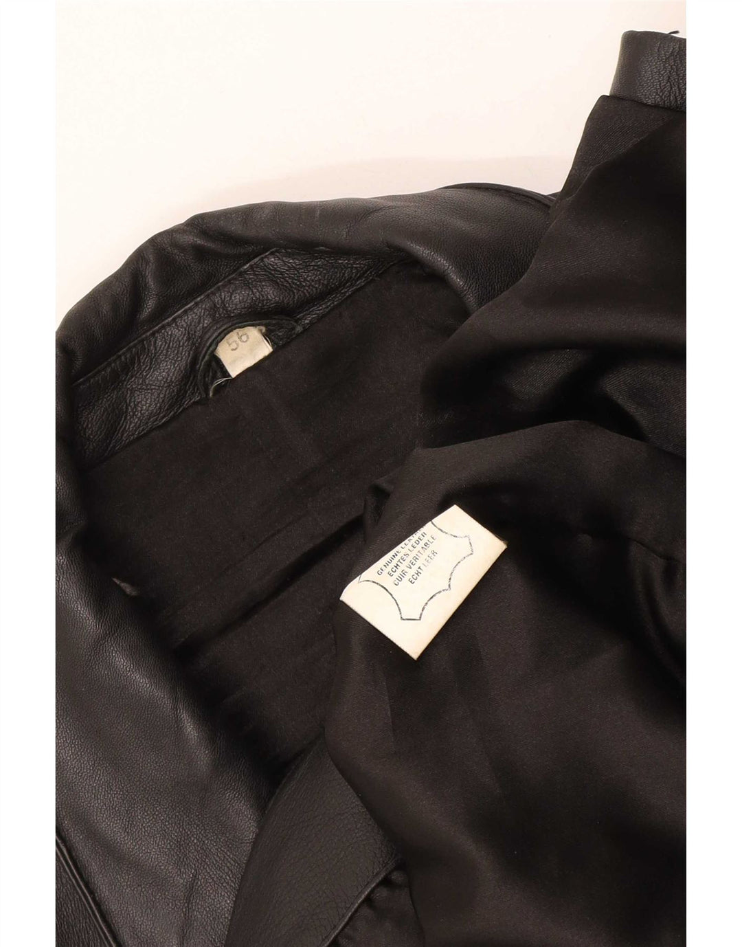 Винтажная мужская кожаная куртка EU 56 XL, черная