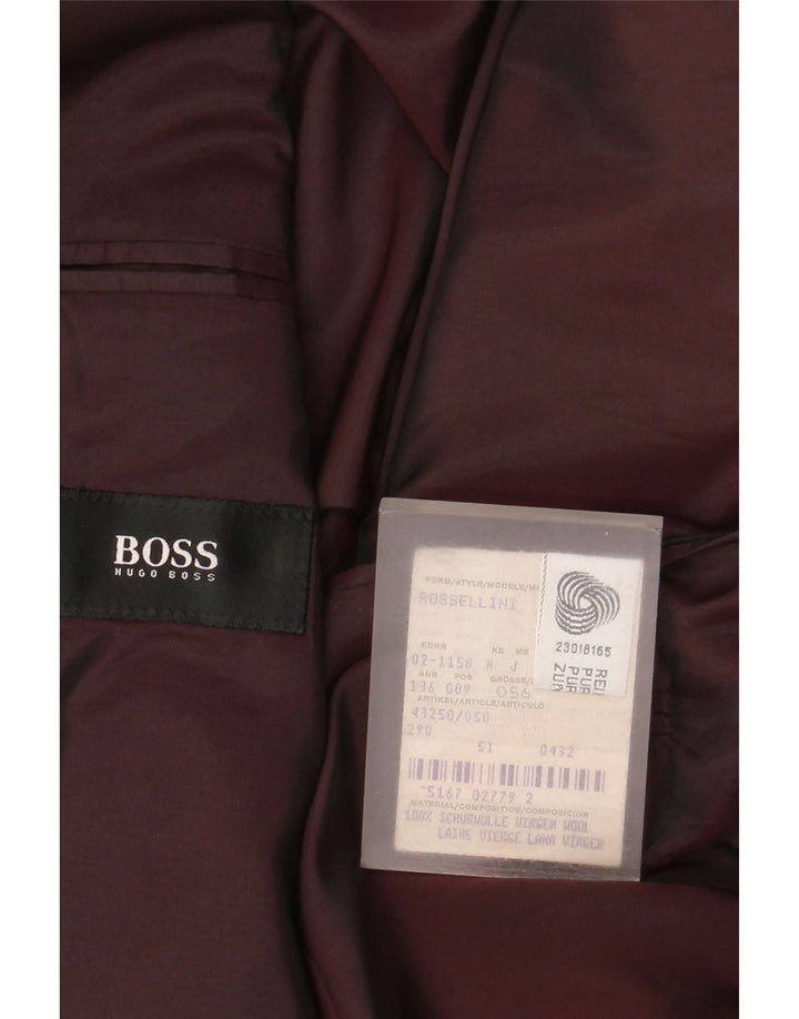 Мужской пиджак с 3 пуговицами Hugo Boss EU 51, большой коричневый с узором «в елочку»