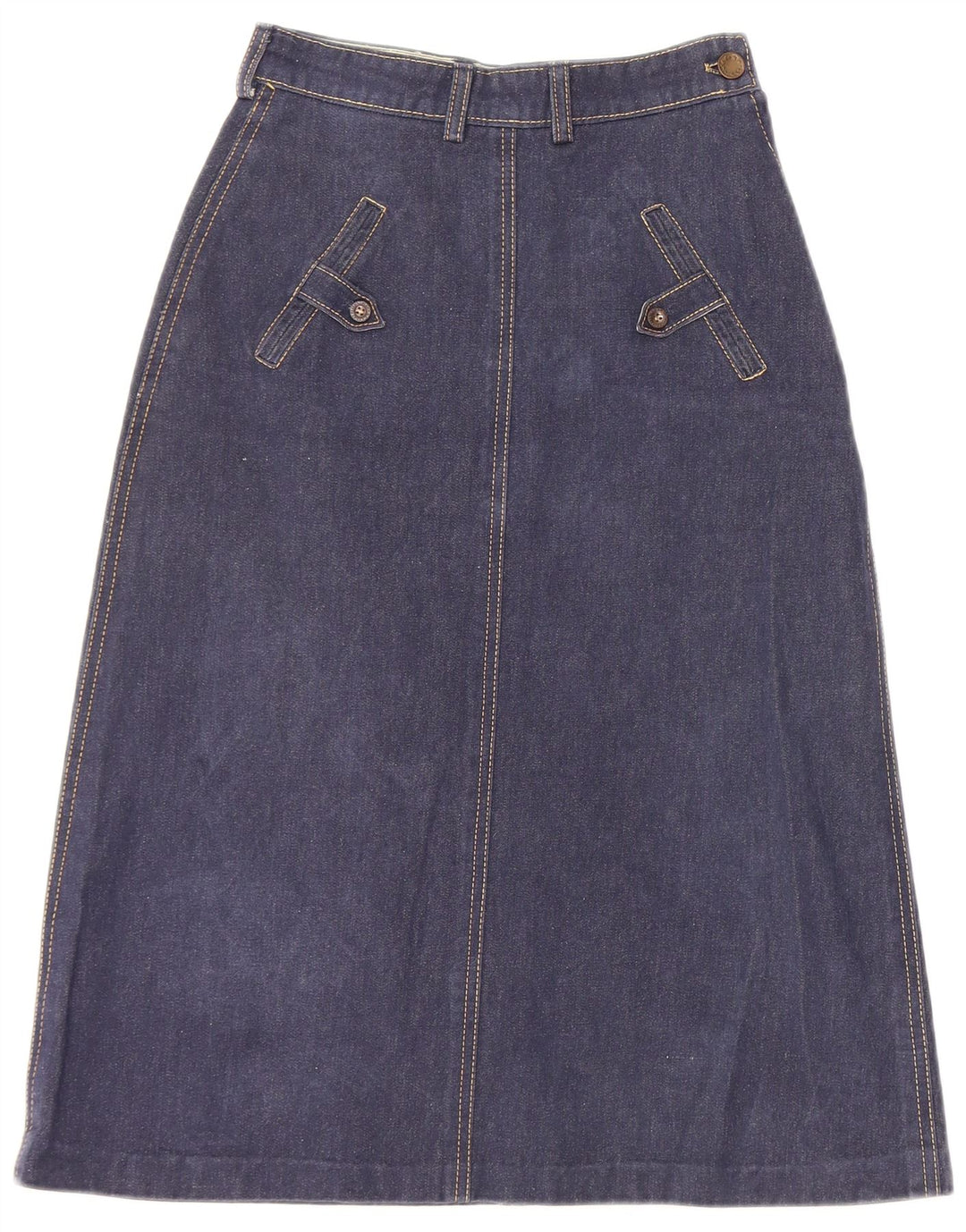 ВИНТАЖНАЯ Женская джинсовая юбка с рисунком W22 2XS Синяя