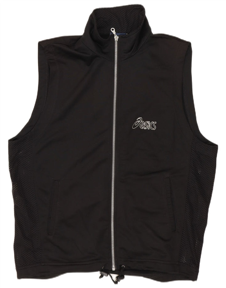 Мужской спортивный костюм без рукавов с рисунком Asics, большая черная куртка
