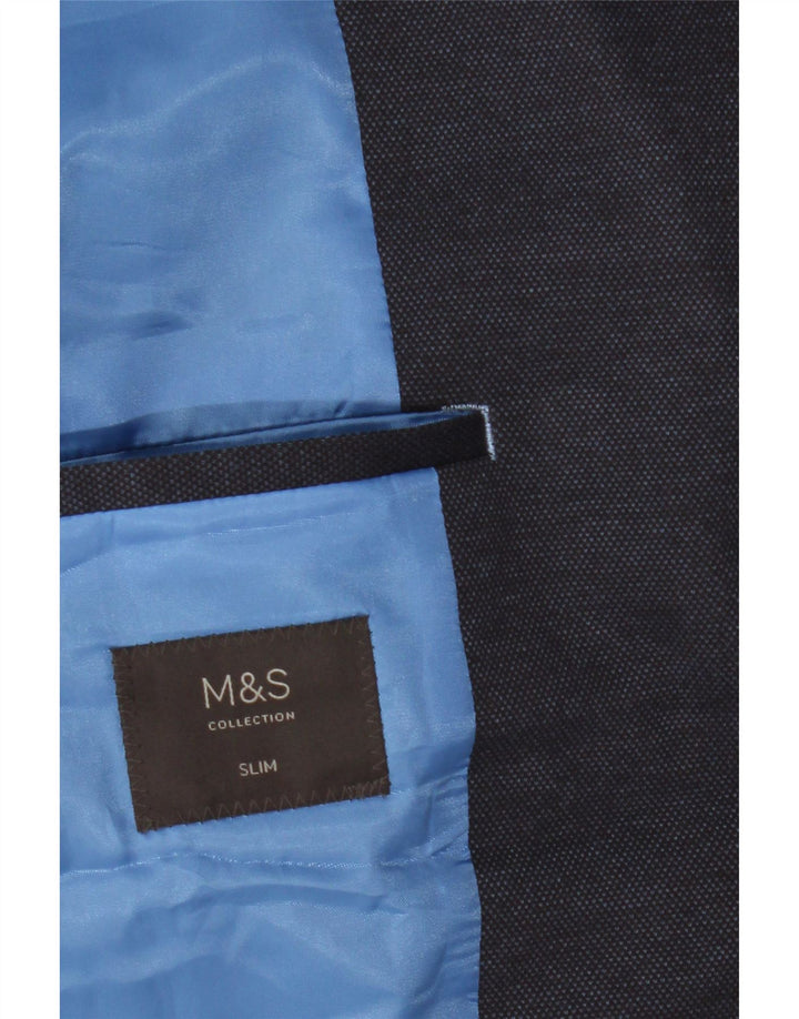 Мужской приталенный пиджак MARKS & SPENCER с 2 пуговицами, Великобритания, 46 XL, темно-синий
