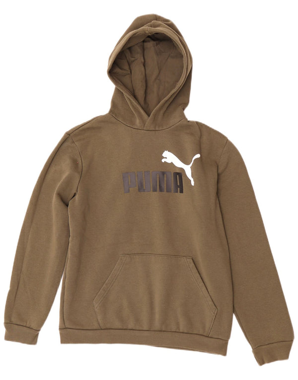 Джемпер с капюшоном Puma для мальчиков 15–16 лет, хлопок цвета хаки