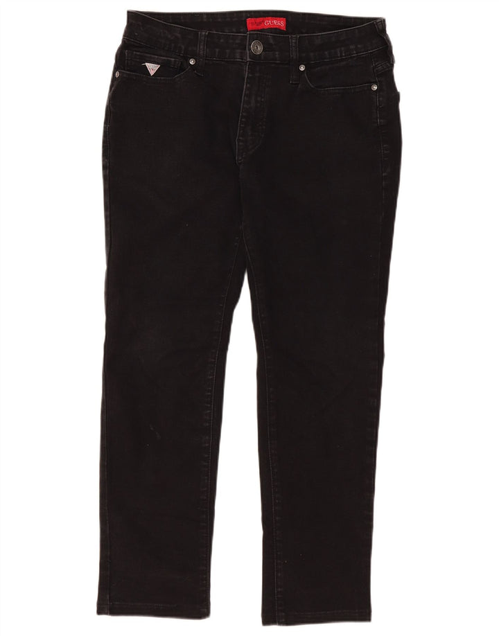 Женские узкие зауженные джинсы Guess W32 L27 черные