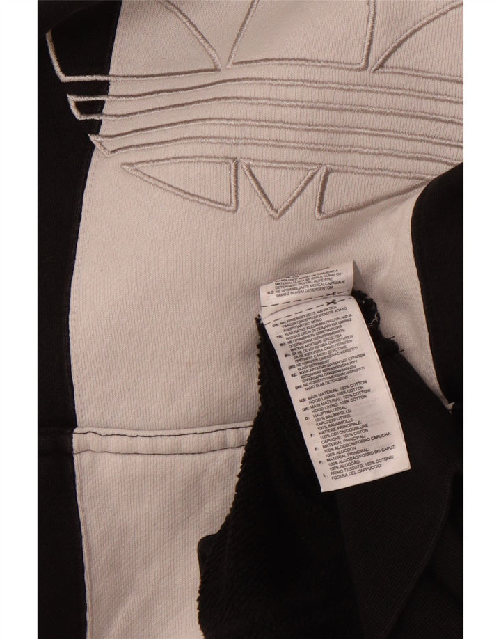 Мужской джемпер с капюшоном ADIDAS, большой черный, хлопок с цветными блоками