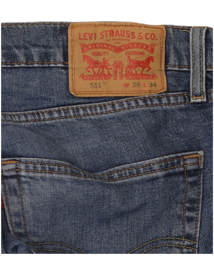 Мужские узкие джинсы LEVI'S W36 L34 синие, хлопок