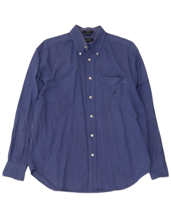 Мужская рубашка Nautica из хлопка среднего синего цвета